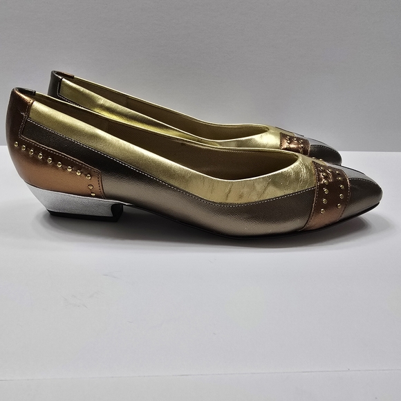 Selby Vintage Comfort Flex Metallic Heels 7.5 - Picture 4 of 6